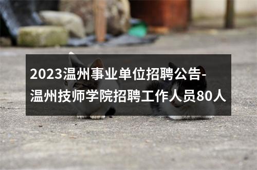 2023温州事业单位招聘公告-温州技师学院招聘工作人员80人 图片