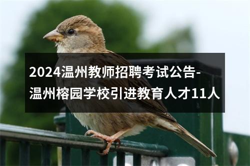2024温州教师招聘考试公告-温州榕园学校引进教育人才11人 图片